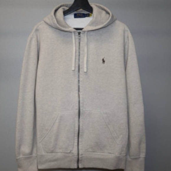 Ralph Lauren Men's Zip-Up Hoodie in Light Gray - Picture 1 of 4